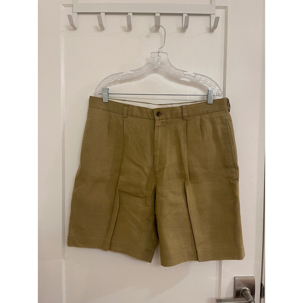 Vintage Brooks Brothers 100% Linen Preppy Old Money Shorts Pleated